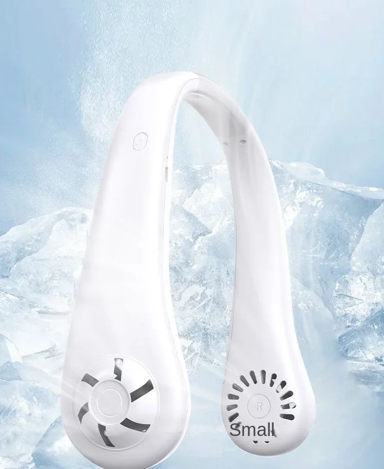 2026 New Mini Neck Mounted Fan Portable Bladeless Neck Rechargeable Air Cooler 3 Speed Mini Summer Sports Fan Outdoor Long endur