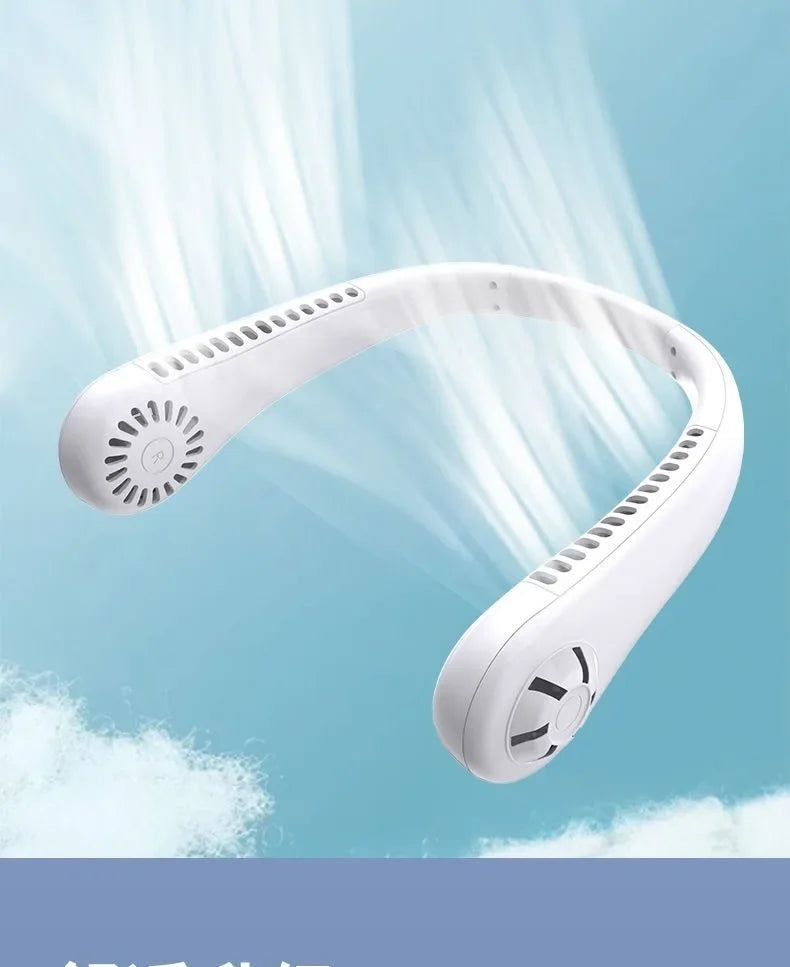2026 New Mini Neck Mounted Fan Portable Bladeless Neck Rechargeable Air Cooler 3 Speed Mini Summer Sports Fan Outdoor Long endur